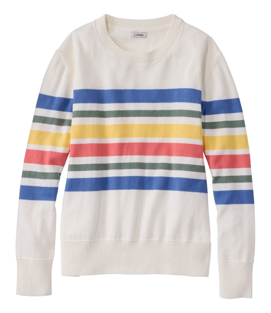 Women's Cotton/Cashmere Sweater, Crewneck Stripe | L.L.Bean