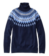 Women's Cotton/Cashmere Sweater, Turtleneck Fair Isle | L.L.Bean