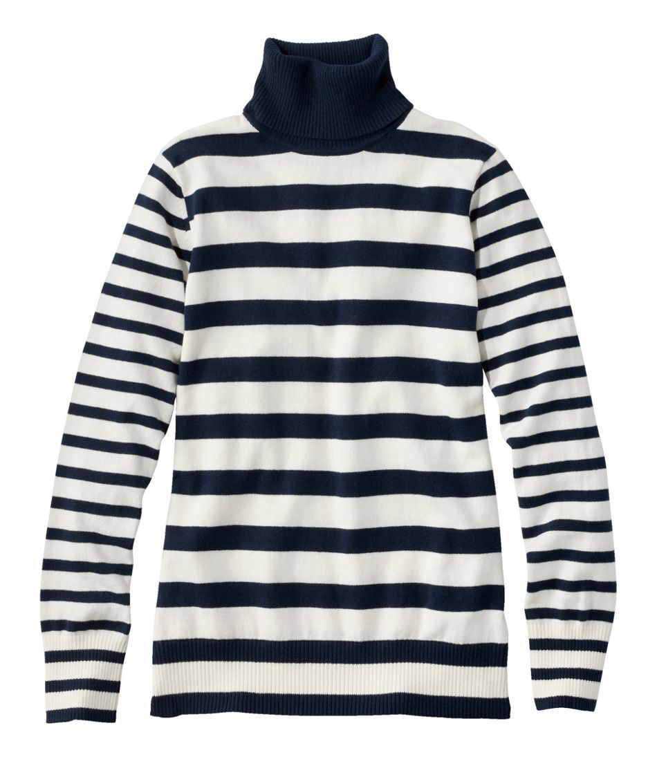 Women's Cotton/Cashmere Sweater, Turtleneck Stripe | L.L.Bean