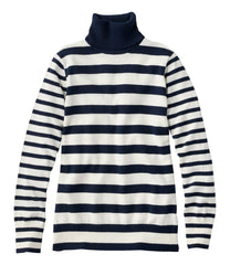 Women's Cotton/Cashmere Sweater, Turtleneck Stripe | L.L.Bean