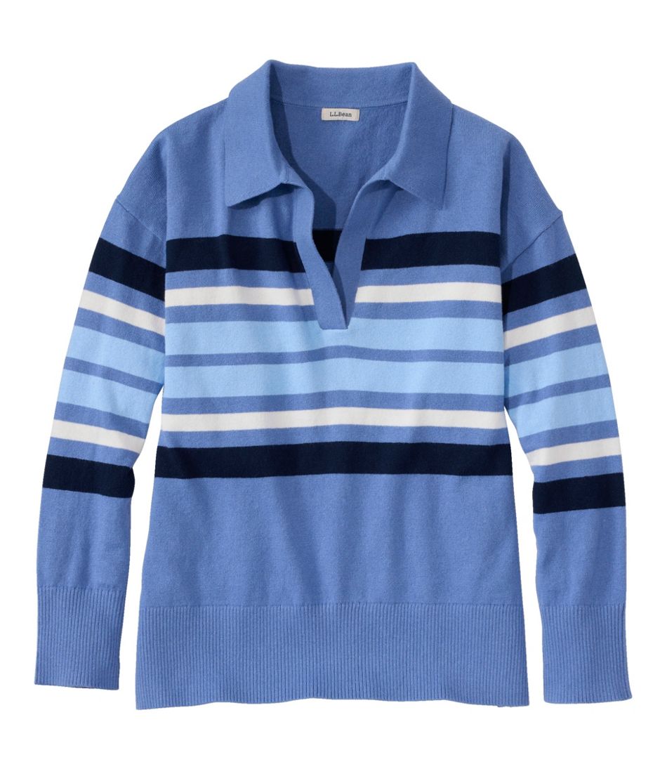 Women's Cotton/Cashmere Sweater, Polo Stripe | L.L.Bean