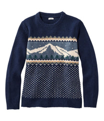 Women's Bean's Classic Ragg Wool Crewneck Intarsia Sweater | L.L.Bean