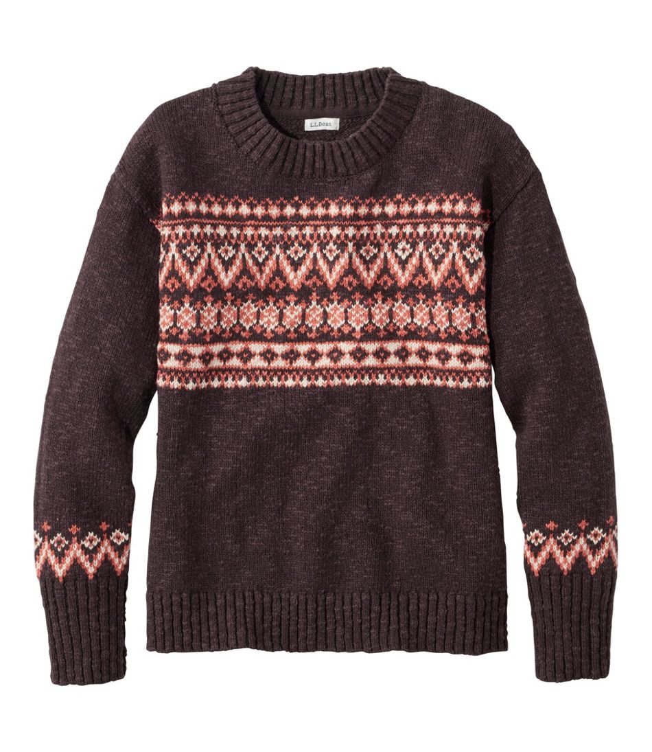 Women's Cotton Ragg Sweater, Crewneck Fair Isle | L.L.Bean