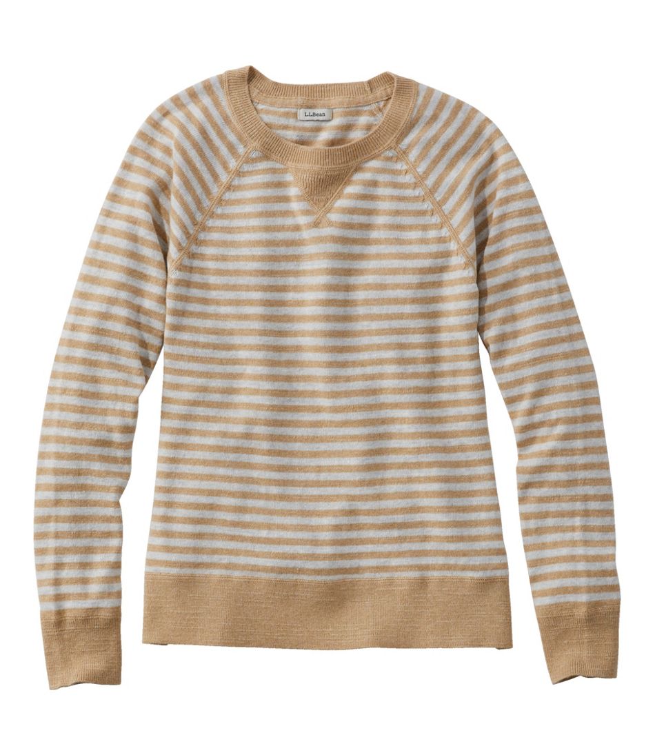 Women's Organic Cotton Slub Sweater, Crewneck Stripe | L.L.Bean