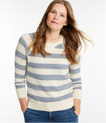 Women's Organic Cotton Slub Sweater, Crewneck Stripe | L.L.Bean