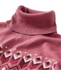 Women's Cotton/Cashmere Sweater, Turtleneck Intarsia | L.L.Bean