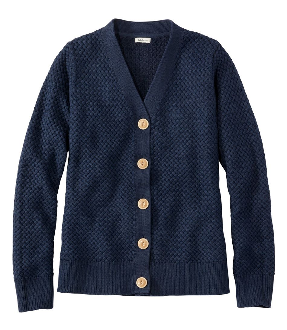 Women's Basketweave Sweater, Button-Front Cardigan | L.L.Bean