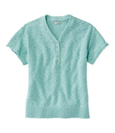 Women's Midweight Cotton Slub Sweater, Henley Short-Sleeve | L.L.Bean