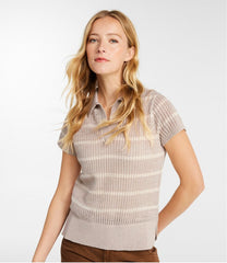 Women's Organic Cotton Slub Pointelle Sweater, Polo | L.L.Bean