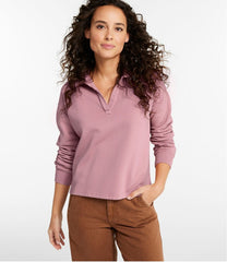 Women's Sunwashed Sweats, Splitneck Polo | L.L.Bean