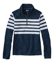 Women's Peaks Island Quarter-Zip Pullover, Stripe | L.L.Bean