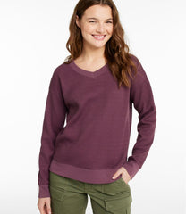 Women's Birchwood Brushed Waffle Top, V-Neck | L.L.Bean