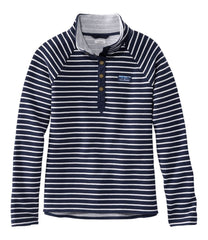 Women's Lakewashed Double-Knit Quarter-Snap, Stripe | L.L.Bean