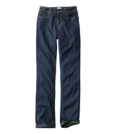 Women's True Shape Jeans, High-Rise Straight-Leg Fleece-Lined | L.L.Bean