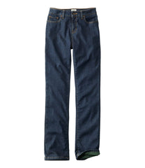 Women's True Shape Jeans, High-Rise Straight-Leg Fleece-Lined | L.L.Bean