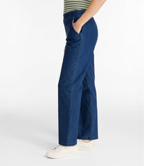 Women's Perfect Fit Pants, Denim Straight-Leg Fleece-Backed | L.L.Bean