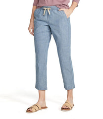 Women's Lakewashed Pull-On Chinos, Mid-Rise Chambray Ankle Pants | L.L.Bean