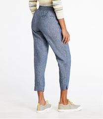 Women's Premium Linen Pull-On Ankle Pants, Mid-Rise Tapered-Leg | L.L.Bean