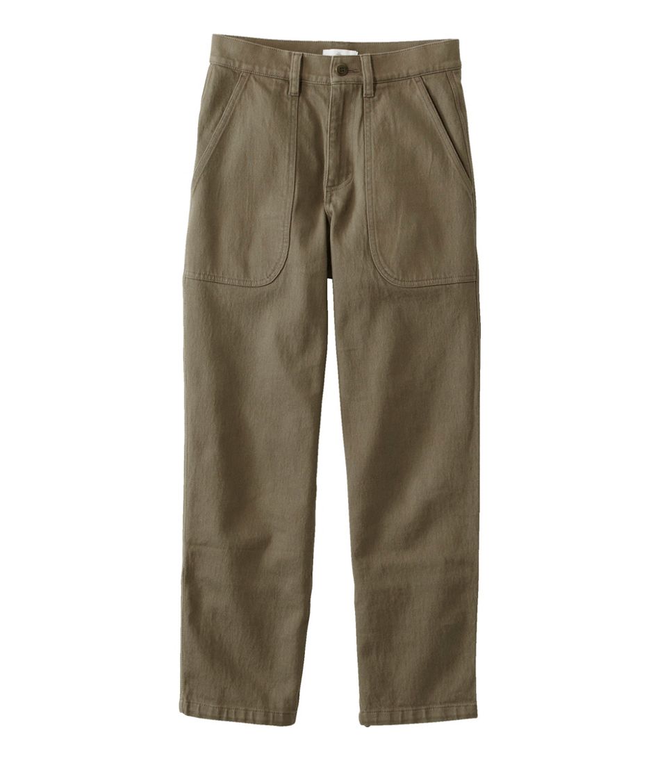 Women's Signature Washed Cotton Barrel Pants, High-Rise Tapered Leg | L.L.Bean