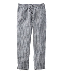 Women's Premium Linen Pull-On Ankle Pants, Mid-Rise Tapered-Leg Stripe | L.L.Bean