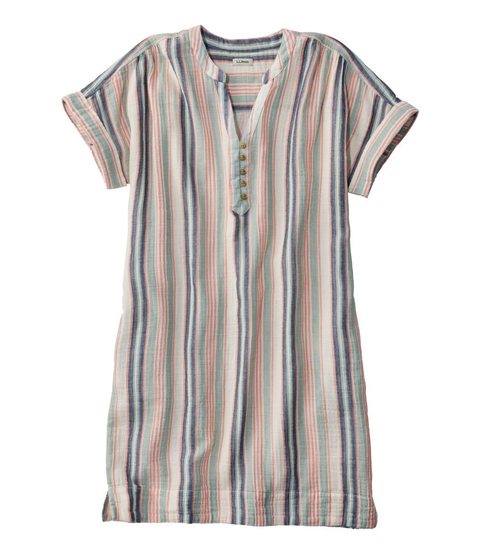 Women's Cloud Gauze Short-Sleeve Shift Dress, Stripe | L.L.Bean