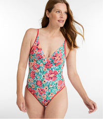 Women's Coastal Essentials Swimwear, V-Neck Tanksuit Print | L.L.Bean