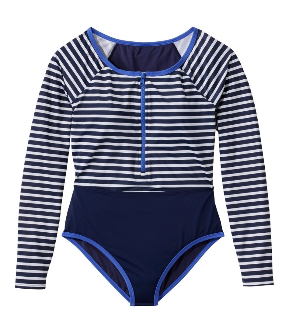 Women's Coastal Essentials Swimwear, Long-Sleeve Tanksuit Print | L.L.Bean