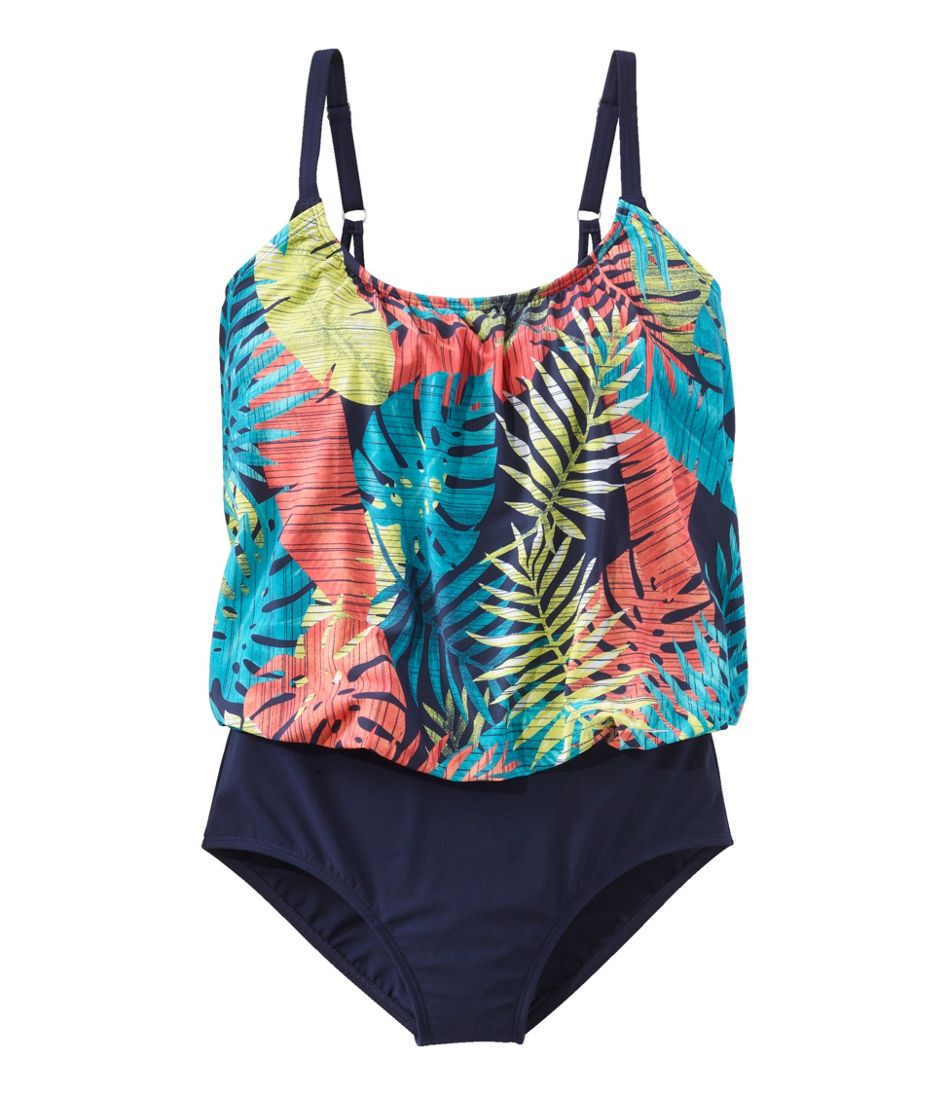 Women's Shaping Swimwear, Blouson Tanksuit Print | L.L.Bean
