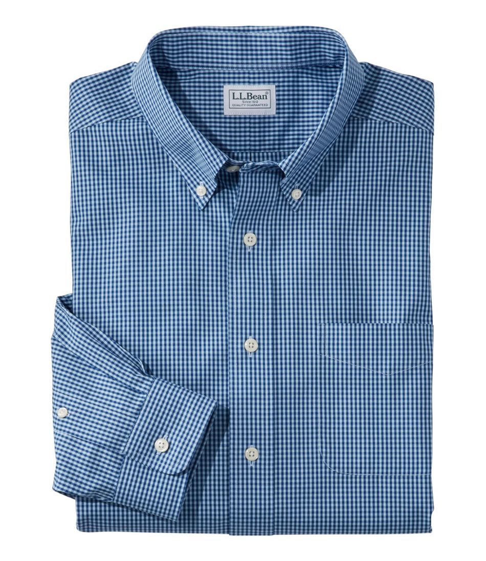 Men's Wrinkle-Free Pinpoint Oxford Cloth Shirt, Traditional Fit Tattersall | L.L.Bean