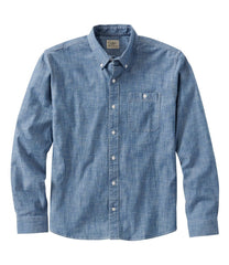 Men's Comfort Stretch® Chambray Shirt, Traditional Untucked Fit, Long-Sleeve | L.L.Bean