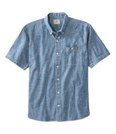 Men's Comfort Stretch® Chambray Shirt, Traditional Untucked Fit, Short-Sleeve | L.L.Bean