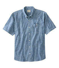 Men's Comfort Stretch® Chambray Shirt, Traditional Untucked Fit, Short-Sleeve | L.L.Bean