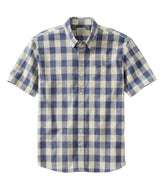Men's Comfort Stretch® Chambray Shirt, Traditional Untucked Fit, Short-Sleeve, Plaid | L.L.Bean