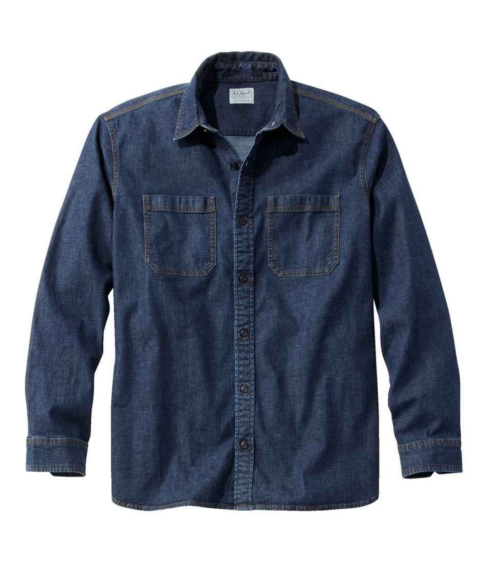 Men's BeanFlex® Denim Shirt, Traditional Untucked Fit | L.L.Bean