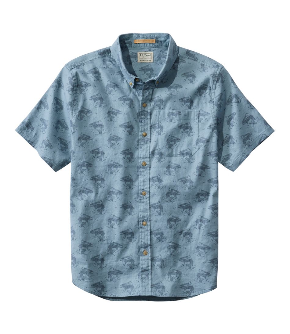 Men's Stonecoast Hemp Shirt, Short-Sleeve, Slightly Fitted Untucked Fit, Print | L.L.Bean