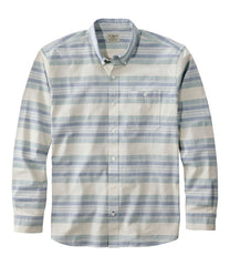 Men's Comfort Stretch Chambray Shirt, Traditional Untucked Fit, Long-Sleeve, Stripe | L.L.Bean