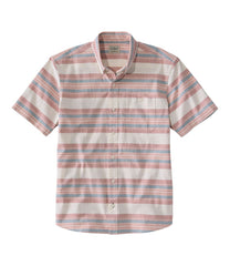 Men's Comfort Stretch Chambray Shirt, Traditional Untucked Fit, Short-Sleeve, Stripe | L.L.Bean