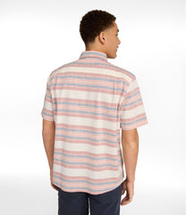 Men's Comfort Stretch Chambray Shirt, Traditional Untucked Fit, Short-Sleeve, Stripe | L.L.Bean