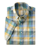 Men's Comfort Stretch® Oxford, Slightly Fitted Untucked Fit, Short-Sleeve, Plaid | L.L.Bean