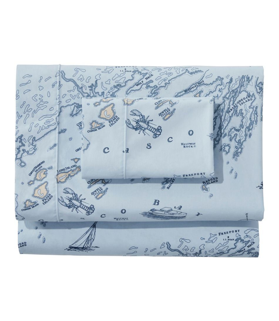 Nautical Map Percale Sheet Collection | L.L.Bean