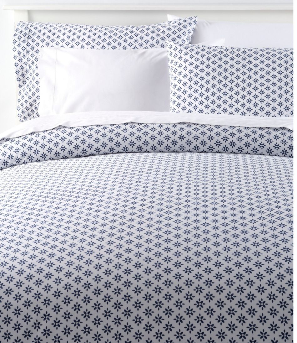 Sunwashed Percale Comforter Cover, Block Floral Print | L.L.Bean