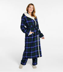 Women's Scotch Plaid Flannel Robe, Sherpa-Lined Long | L.L.Bean