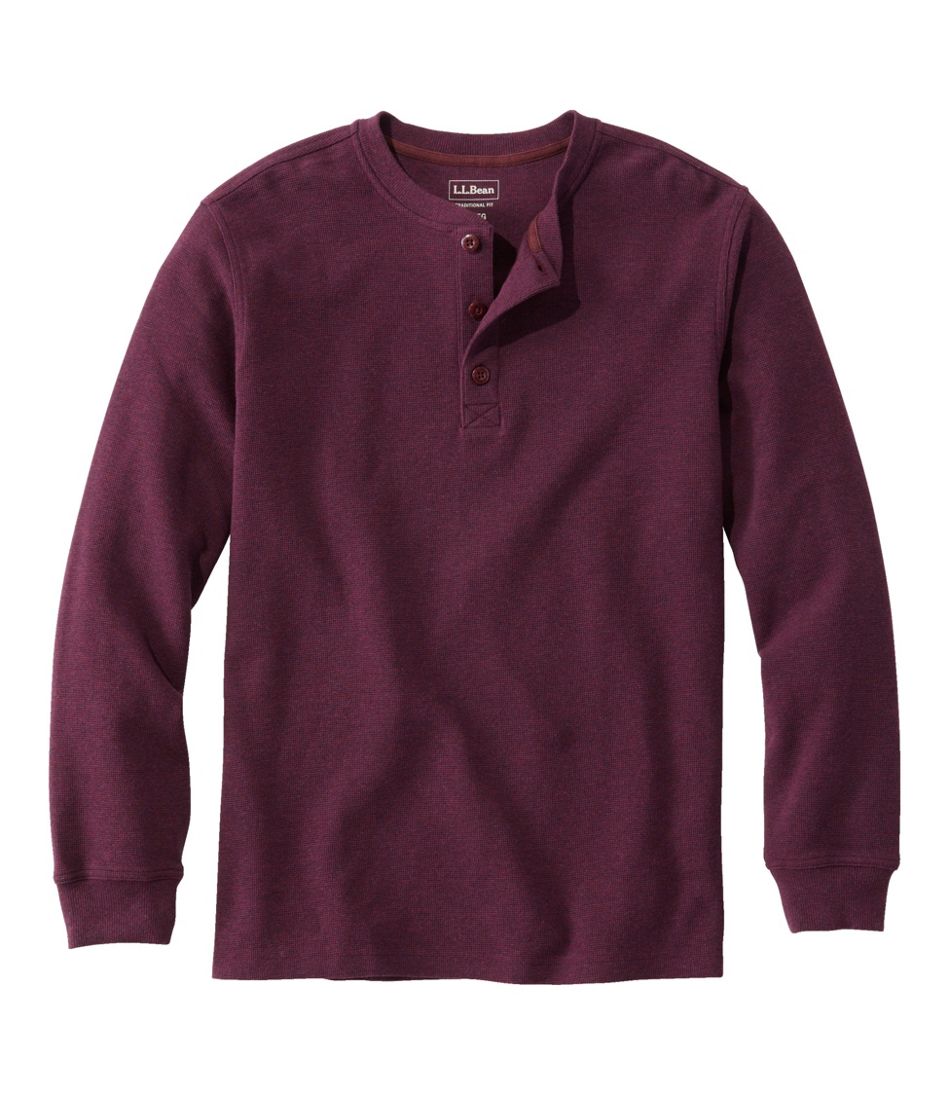 Men's Unshrinkable Mini-Waffle Henley, Long-Sleeve Traditional Fit | L.L.Bean