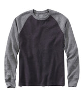 Men's Washed Cotton Double-Knit Crewneck, Slightly Fitted Long-Sleeve Colorblock | L.L.Bean