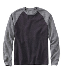 Men's Washed Cotton Double-Knit Crewneck, Slightly Fitted Long-Sleeve Colorblock | L.L.Bean
