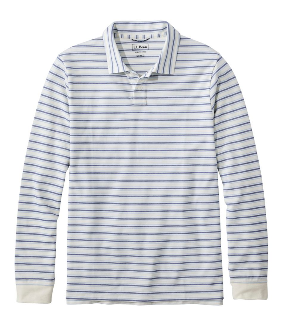 Men's Comfort Stretch Performance® Polo, Long-Sleeve, Stripe | L.L.Bean