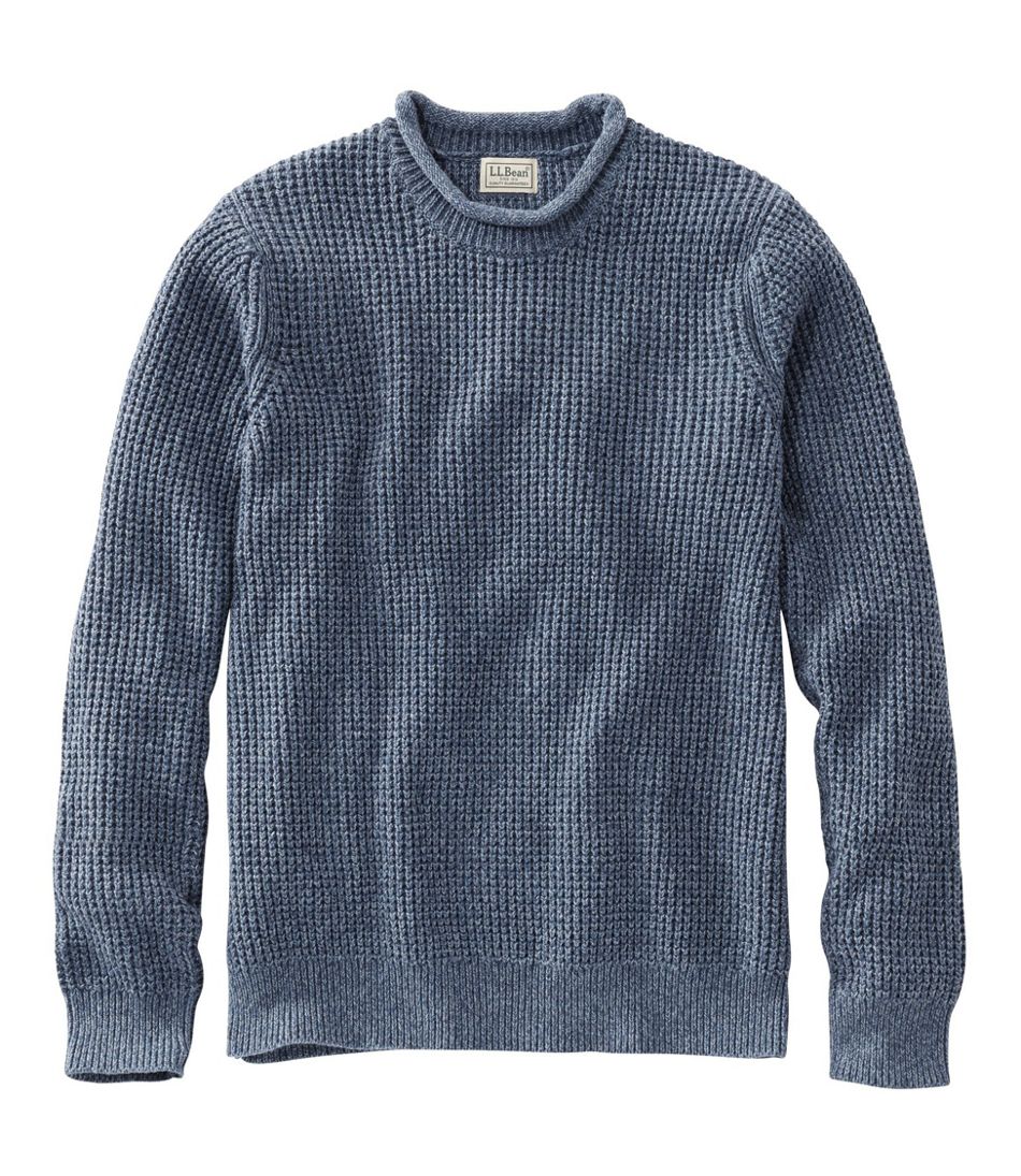 Men's Organic Cotton Waffle Sweater, Rollneck Crew | L.L.Bean