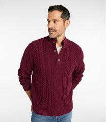 Men's Bean's Heritage Soft Cotton Fisherman Sweater, Button-Mock | L.L.Bean