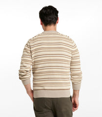 Men's Sunwashed Textured Cotton Sweater, Crewneck, Stripe | L.L.Bean