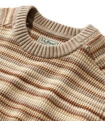Men's Sunwashed Textured Cotton Sweater, Crewneck, Stripe | L.L.Bean